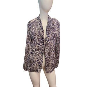Chico's Purple Paisley Blazer Womens Size Large or Chicos 1